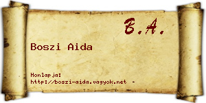 Boszi Aida névjegykártya